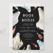 Boos en Booze | Donker Modern Volwassen Halloween  Kaart (Voorkant)