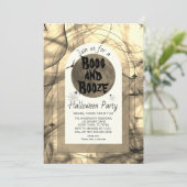 Boos en Booze Enge  Volwassen Halloween Party Kaart (Staand voorkant)
