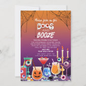 Boos en Booze Eyeballs Halloween Party uitnodiging (Voorkant)