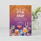 Boos en Booze Eyeballs Halloween Party uitnodiging (Staand voorkant)