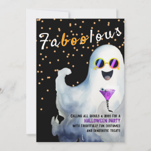 Boos en Booze Faboolous Volwassen Halloween Party Kaart