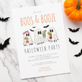Boos en Booze Funny Ghost Adult Halloween Party Kaart