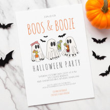 Boos en Booze Funny Ghost Adult Halloween Party