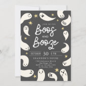 Boos en Booze Ghosts Halloween Party Kaart (Voorkant)
