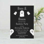 Boos en Booze Halloween Bachelor Party Kaart (Staand voorkant)