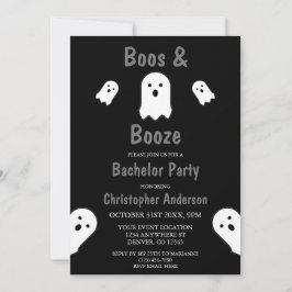 Boos en Booze Halloween Bachelor Party Kaart