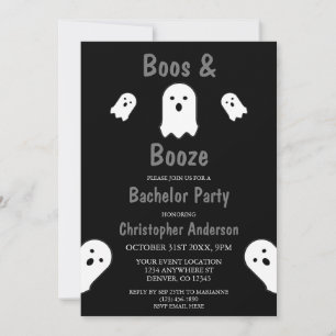 Boos en Booze Halloween Bachelor Party Kaart