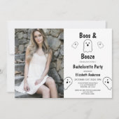 Boos en Booze Halloween Bachelorette Party Kaart (Voorkant)