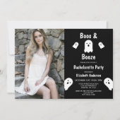 Boos en Booze Halloween Bachelorette Party Kaart (Voorkant)
