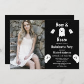 Boos en Booze Halloween Bachelorette Party Kaart (Voorkant / Achterkant)