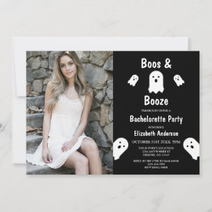 Boos en Booze Halloween Bachelorette Party Kaart
