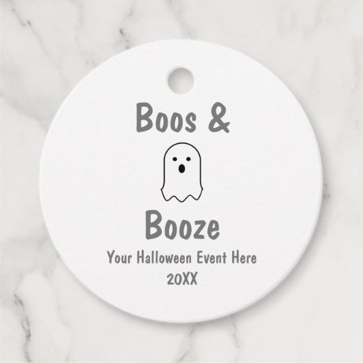 Boos en Booze Halloween Bedankjes Labels (Voorkant)