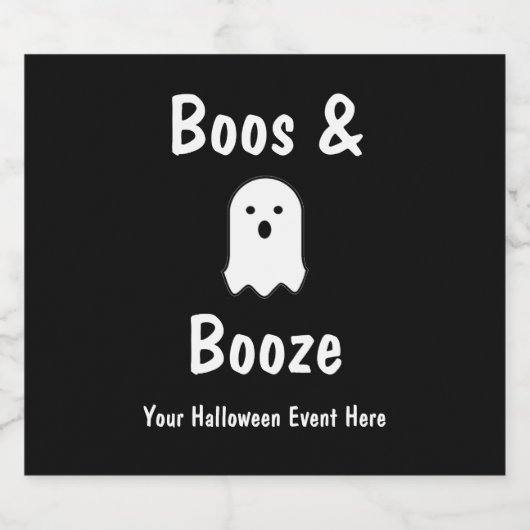Boos en Booze Halloween Bier Etiket (Enkel label)