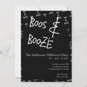 Boos en Booze Halloween Feest Kaart