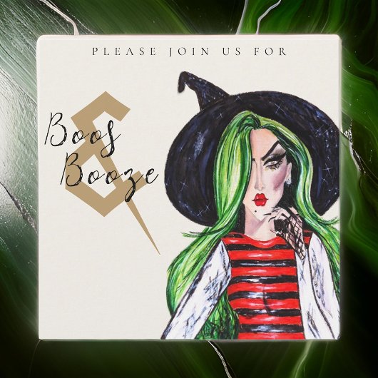 Boos en Booze Halloween Heksenfeest Uitnodiging