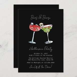 Boos en Booze Halloween Invitation Kaart