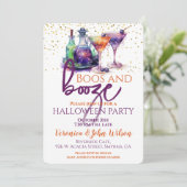 Boos en Booze Halloween Kaart (Staand voorkant)