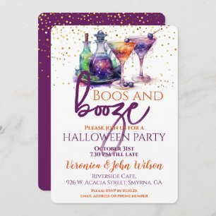 Boos en Booze Halloween Kaart