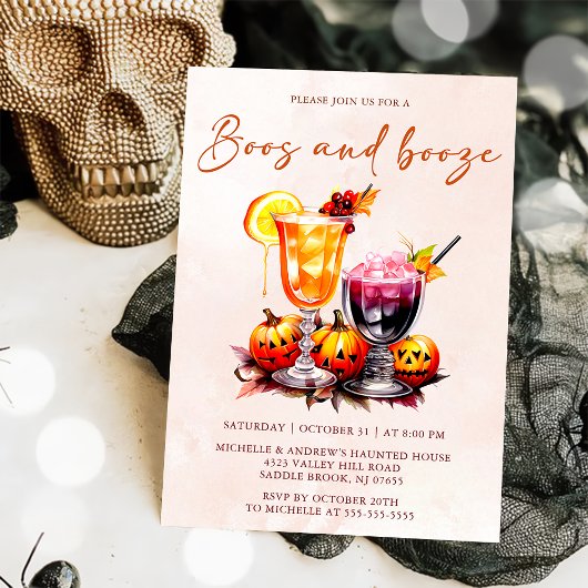 Boos en Booze Halloween Kaart
