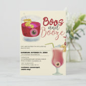 Boos en Booze  Halloween Kostuumfeest Kaart (Staand voorkant)