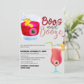 Boos en Booze Halloween Kostuumfeest Kaart (Staand voorkant)