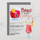 Boos en Booze Halloween Kostuumfeest Kaart (Voorkant / Achterkant)
