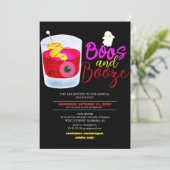 Boos en Booze  Halloween Kostuumfeest Kaart (Staand voorkant)