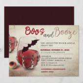 Boos en Booze  Halloween Kostuumfeest Kaart (Voorkant / Achterkant)
