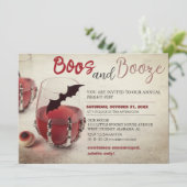 Boos en Booze  Halloween Kostuumfeest Kaart (Staand voorkant)