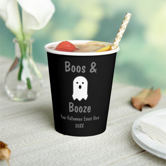 Boos en Booze Halloween Papieren Bekers (Insitu)