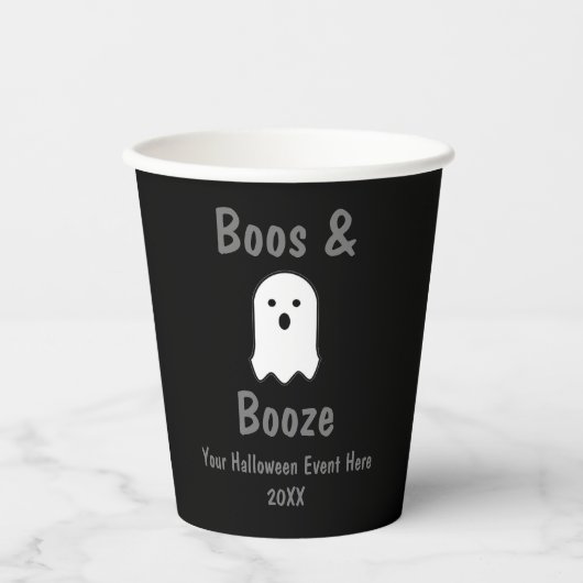 Boos en Booze Halloween Papieren Bekers (Voorkant)