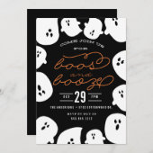 BOOS EN BOOZE HALLOWEEN PARTIJINVITATIE KAART (Voorkant / Achterkant)