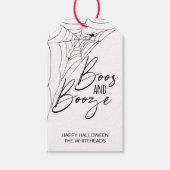 Boos en Booze Halloween Party Cadeaulabel (Voorkant)