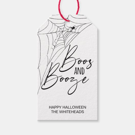Boos en Booze Halloween Party Cadeaulabel (Voorkant)