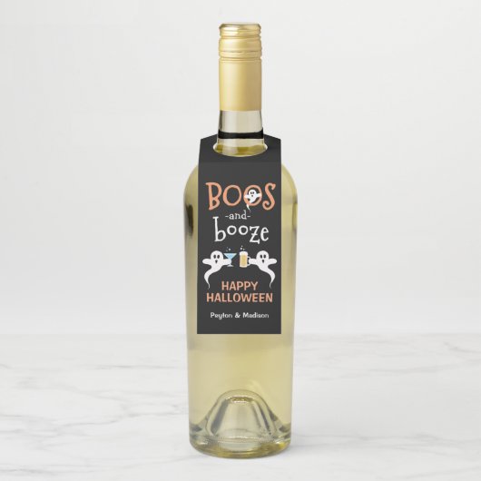 Boos en Booze Halloween Party Cute Ghost Brew Flessenhanger (Op fles)