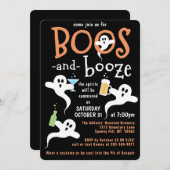 Boos en Booze Halloween Party Cute Spooky Ghost Kaart (Voorkant / Achterkant)