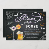 Boos en Booze Halloween Party Invitation Kaart (Voorkant / Achterkant)