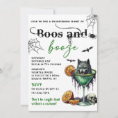 Boos en Booze Halloween Party Kaart (Voorkant)