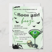 Boos en Booze Halloween Party Kaart (Voorkant)