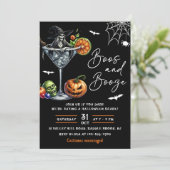 Boos en Booze Halloween Party Kaart (Staand voorkant)
