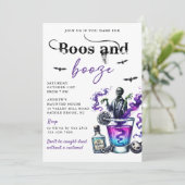 Boos en Booze Halloween Party Kaart (Staand voorkant)