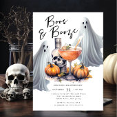 Boos en Booze Halloween Party Kaart