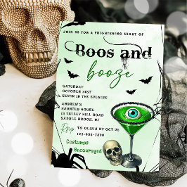 Boos en Booze Halloween Party Kaart