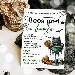 Boos en Booze Halloween Party Kaart