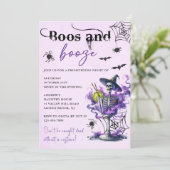 Boos en Booze Halloween Party Kaart (Staand voorkant)