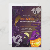 Boos en Booze Halloween Party Kaart (Voorkant)