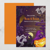 Boos en Booze Halloween Party Kaart (Voorkant / Achterkant)