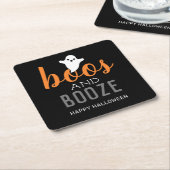 Boos en Booze Halloween Party Kartonnen Onderzetters (Schuin)