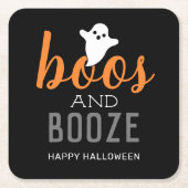 Boos en Booze Halloween Party Kartonnen Onderzetters (Voorkant)