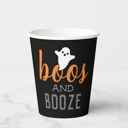 Boos en Booze Halloween Party Papieren Bekers (Voorkant)